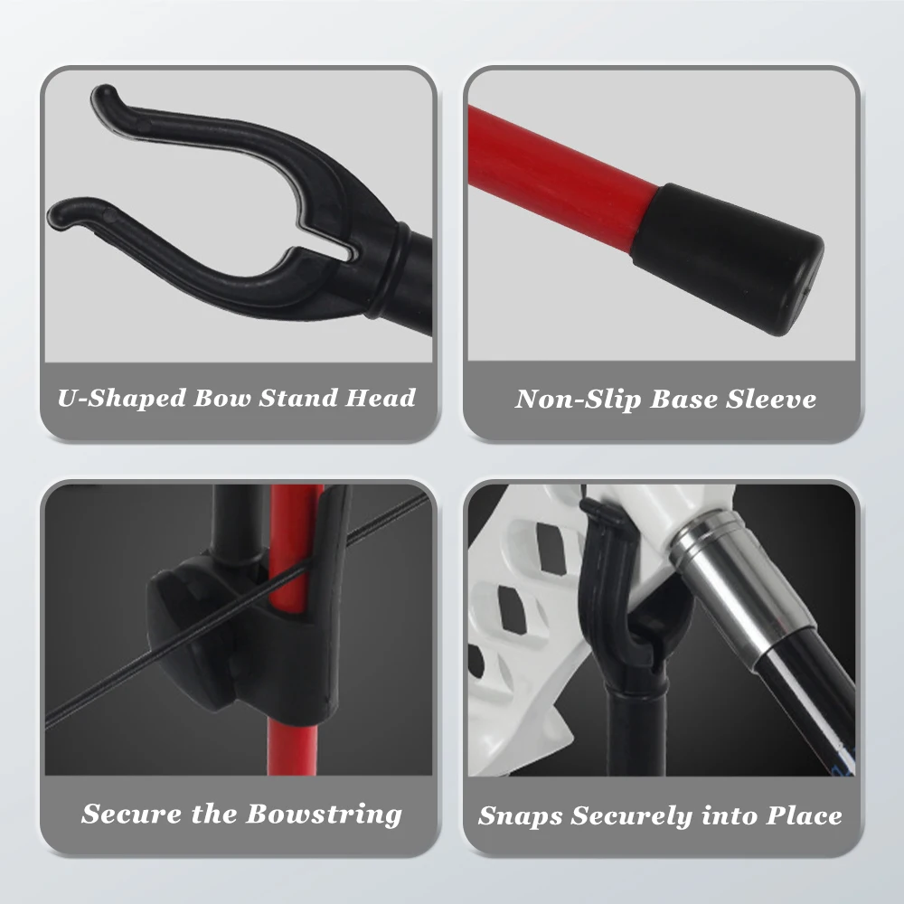 Soporte de arco recurvo para tiro con arco, soporte plegable extraíble de fibra de vidrio para arco, varilla de soporte para arco, equipo deportivo de tiro con arco - imagen 5
