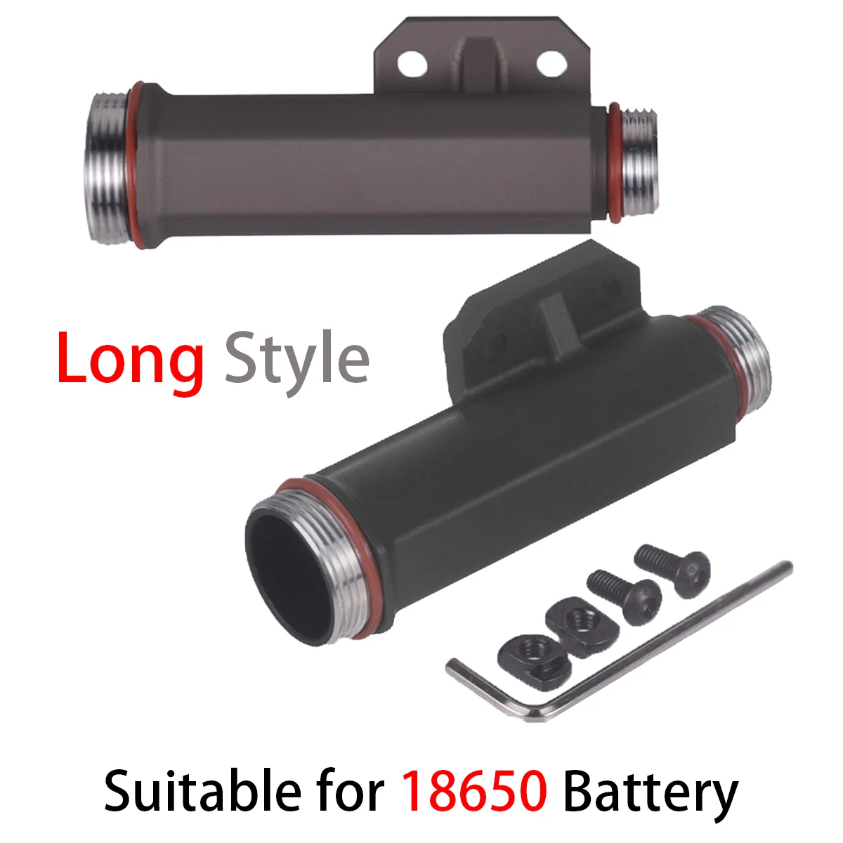 Accesorios para linterna de cuerpo de luz táctica, lámpara para casco, montaje de aluminio, luz de explorador de PL-V2 serie 18650 18350 con orificio para tornillo derecho - imagen 2