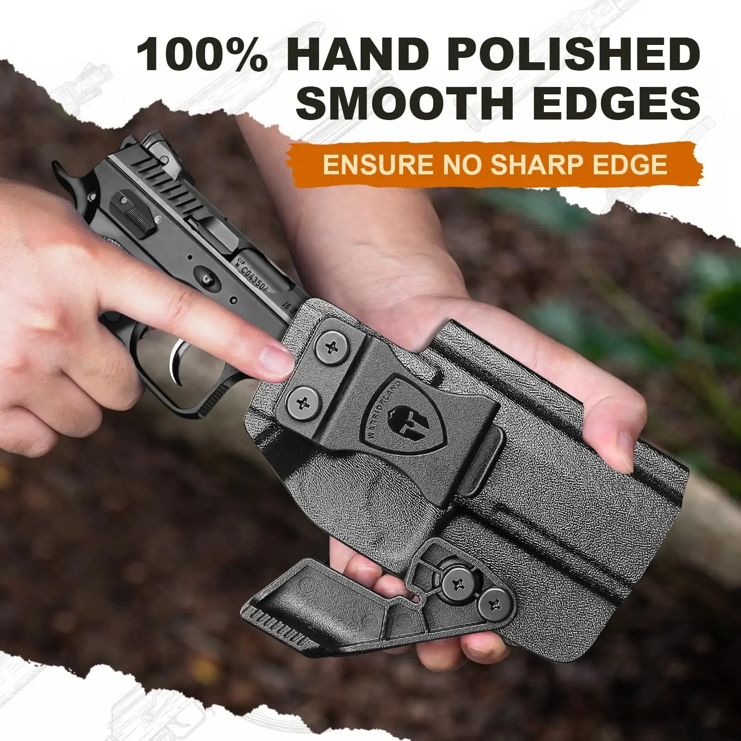 ל-CZ Shadow 2 Compact / CZ Shadow 2, IWB Kydex תיק ימין, ציפורן, נשיאה מוסתרת בתוך המותן, נוף להרכבה, צליל נעילה - imagen 4