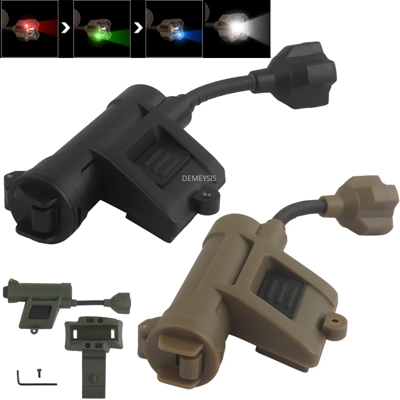 Cascos tácticos linterna LED estroboscópica caza tiro casco Airsoft luz rojo/verde/azul/blanco/modos IR lámpara de casco CS 4th