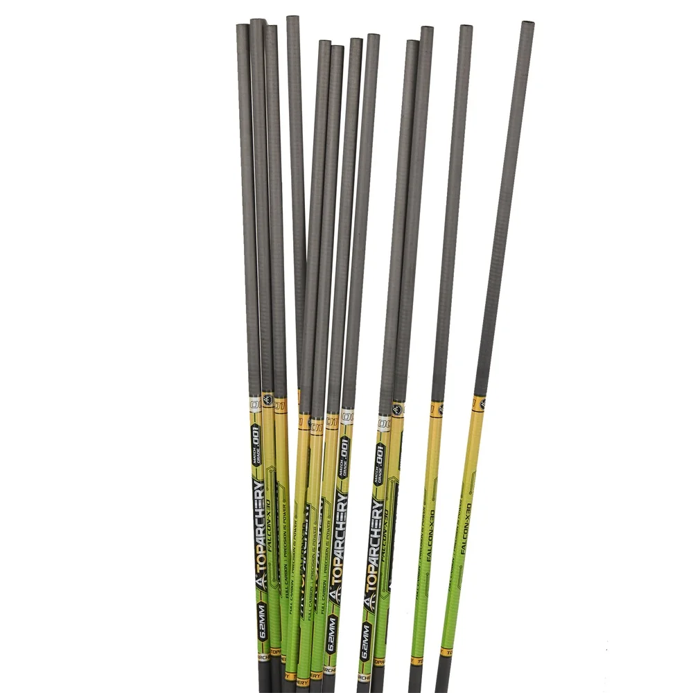12 Uds. De flechas de carbono puro de 33 ", columna vertebral 300 350 400 500 600 ID6.2mm, eje de tiro con arco largo recurvo, accesorios de caza - imagen 4