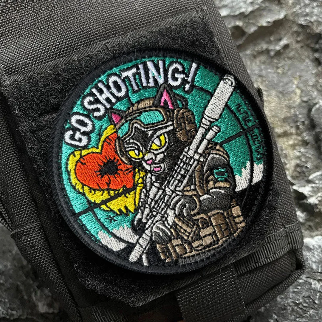 Parche bordado gato gamer airsoft con cierre para mochila - imagen 5