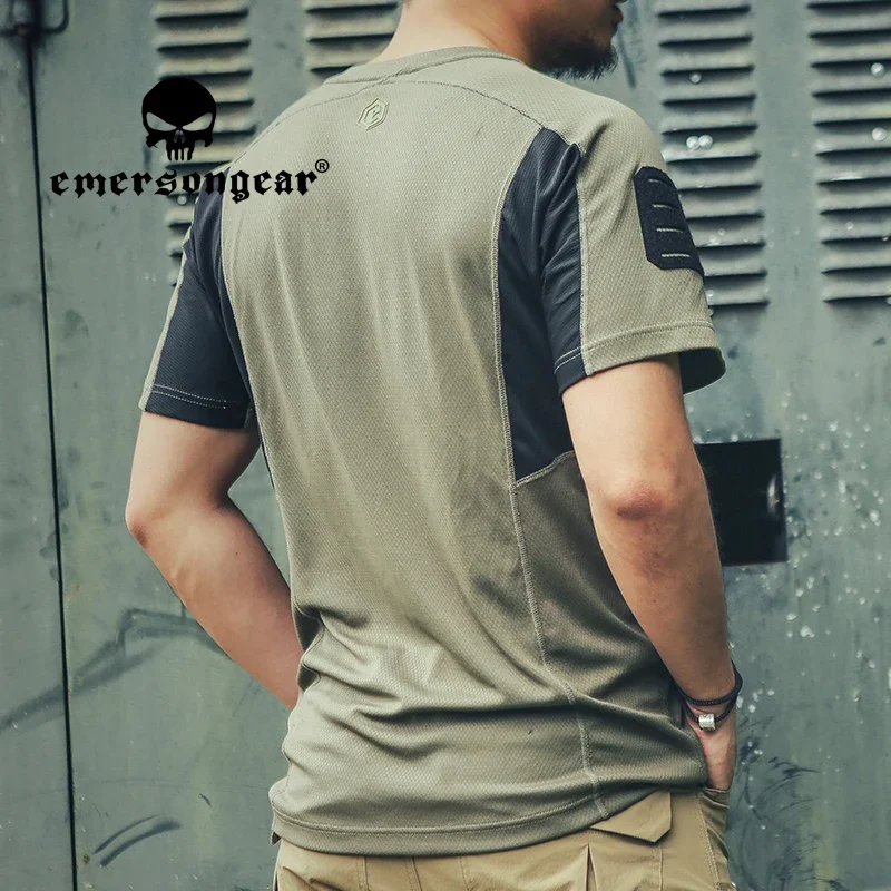 EMERSONGEAR etiqueta azul táctica UMP Python Fitness físico camiseta de secado rápido Top gimnasio hombre manga corta deporte al aire libre correr - imagen 4
