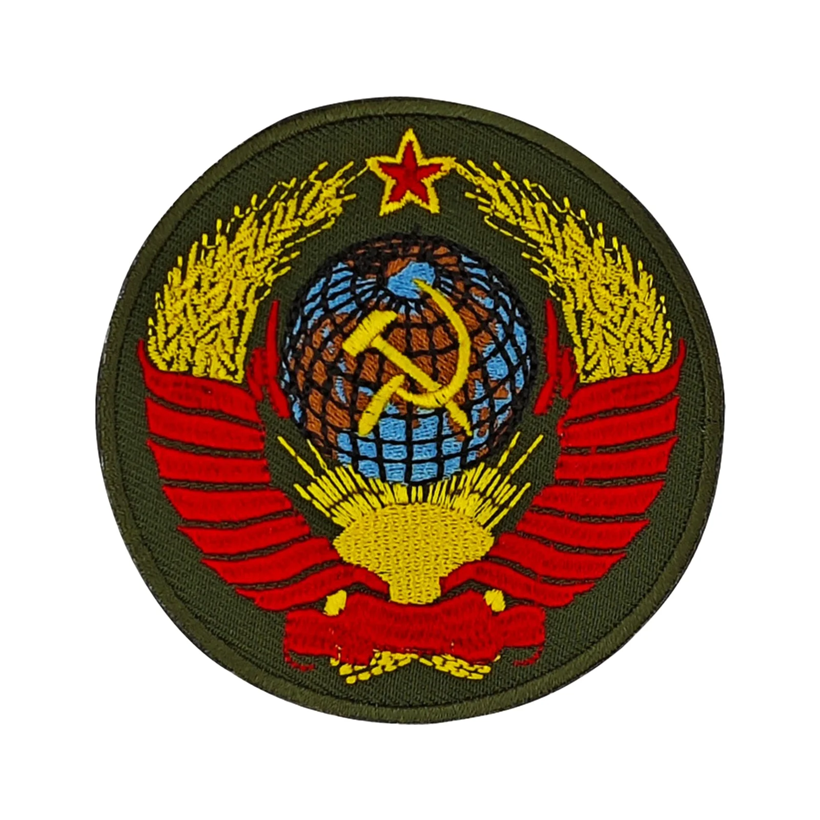 Parche de Velcros con escudo de emblema soviético ruso, insignia bordada con cierre de gancho y bucle divertido para mochila táctica Molle, chaqueta,
