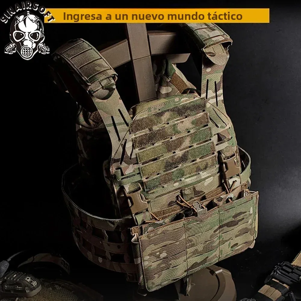 SINAIRSOFT-Chaleco táctico de protección para exteriores, montado, LG3V2 6094, hombreras gruesas, chaleco de caza con corte MOLLE láser - imagen 3
