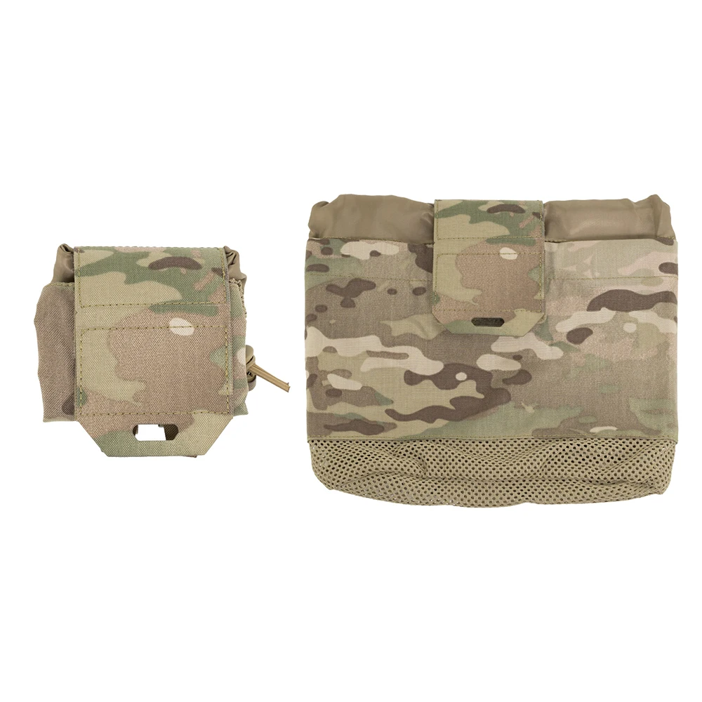 Bolsa táctica enrollable para volcar, bolsa de utilidad MOLLE de malla con cierre de cordón, soporte para revistas de munición