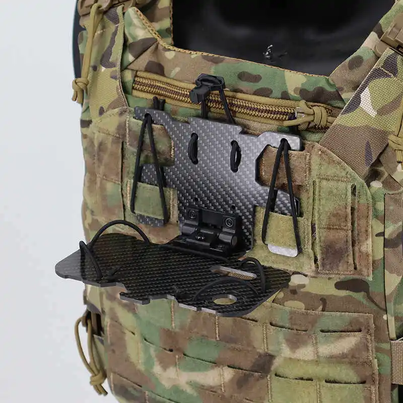 Soporte de Navegación Plegable de Fibra de Carbono, Soporte Táctico para Teléfono Móvil, Chaleco de Soporte de Navegación para Montar en el Pecho - imagen 4