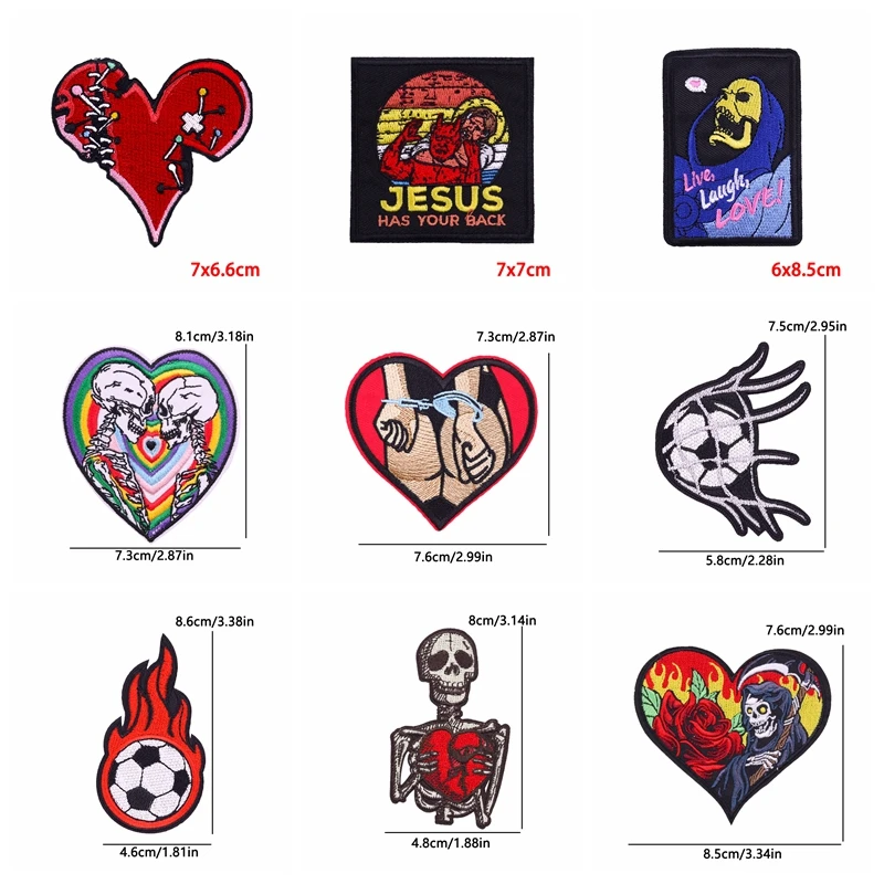 Parches bordados horror punk termoadhesivos calavera para coser - imagen 4