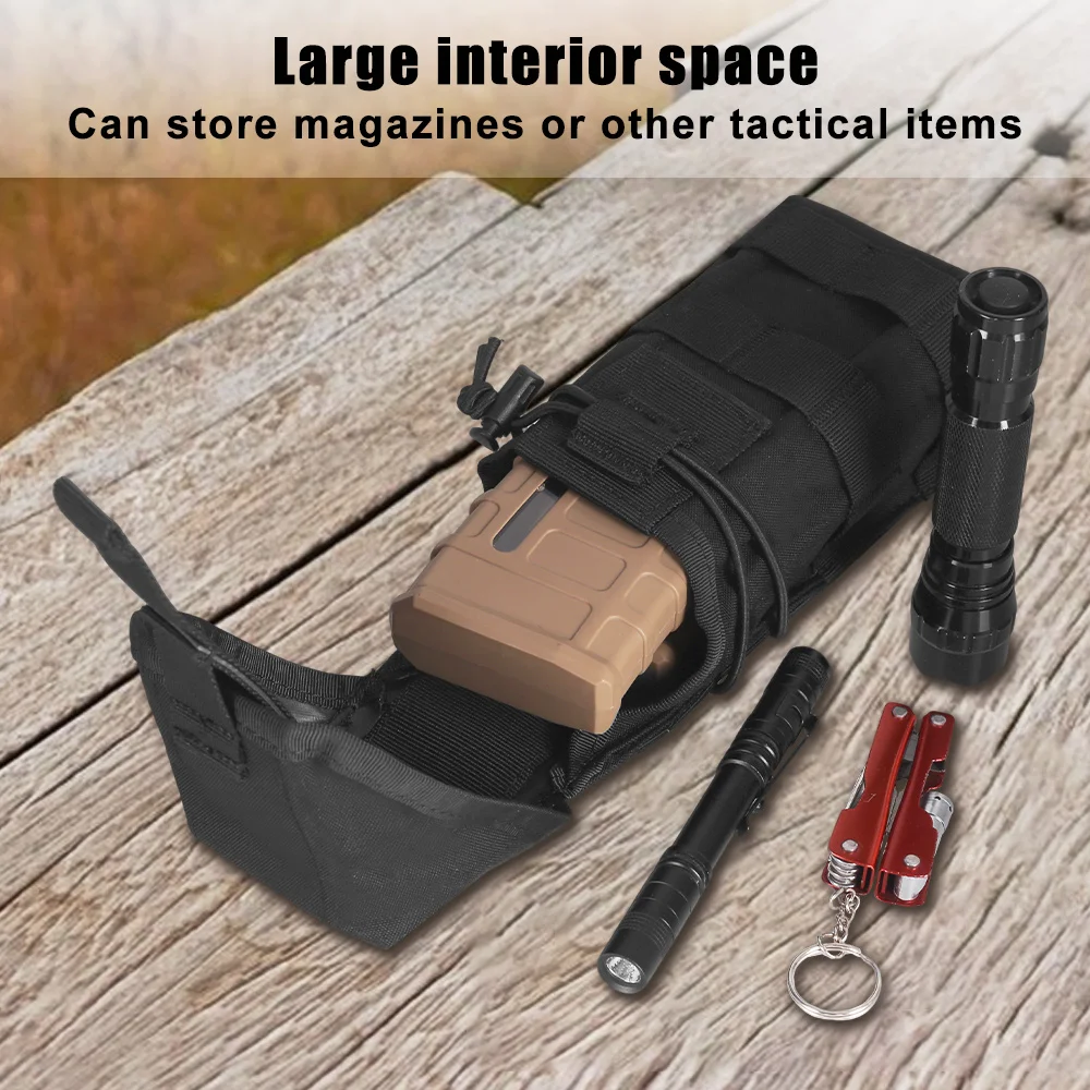 Bolsa para revistas individual/doble, soporte para cargadores tácticos de 2223/5,56mm y 7,62mm, bolsa Molle Mag M4 AK AR, estuche para cartuchos de Rifle para caza - imagen 4