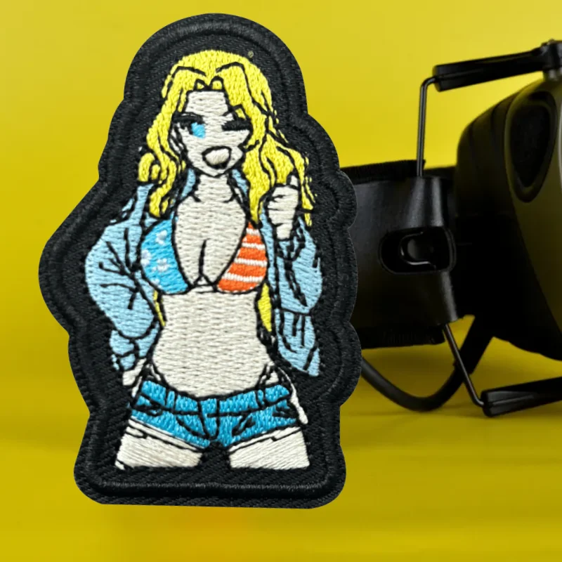 Parche de insignia de moral táctica para chica con bandera de EE. UU., parches de gancho y bucle bordados, brazalete militar, ropa, pegatinas para mochila - imagen 5