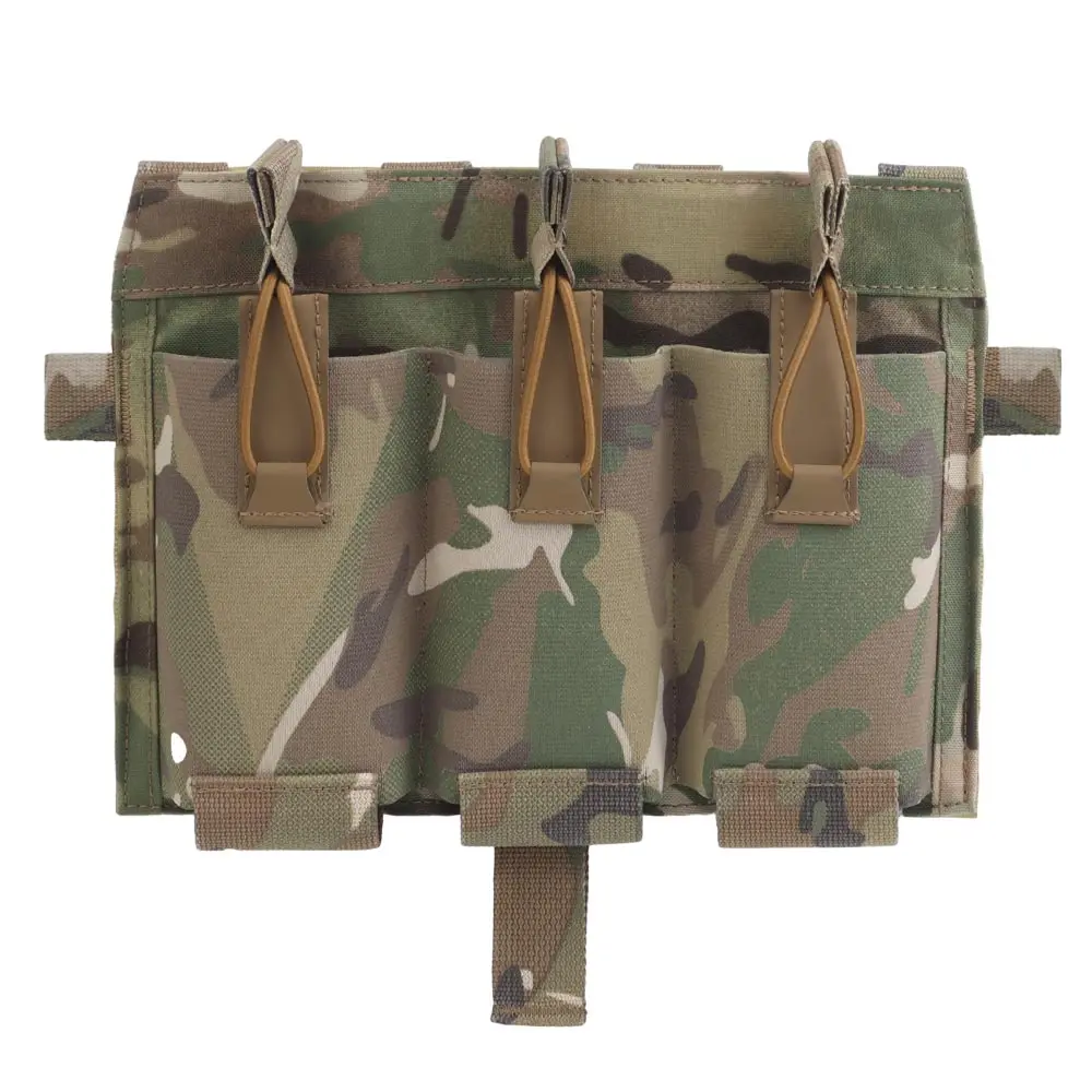 Portador de placa de chaleco táctico, bolsa con solapa frontal elástica M4 AR 556, bolsa Triple Mag MOLLE Airsoft, accesorio de equipo de caza - imagen 4