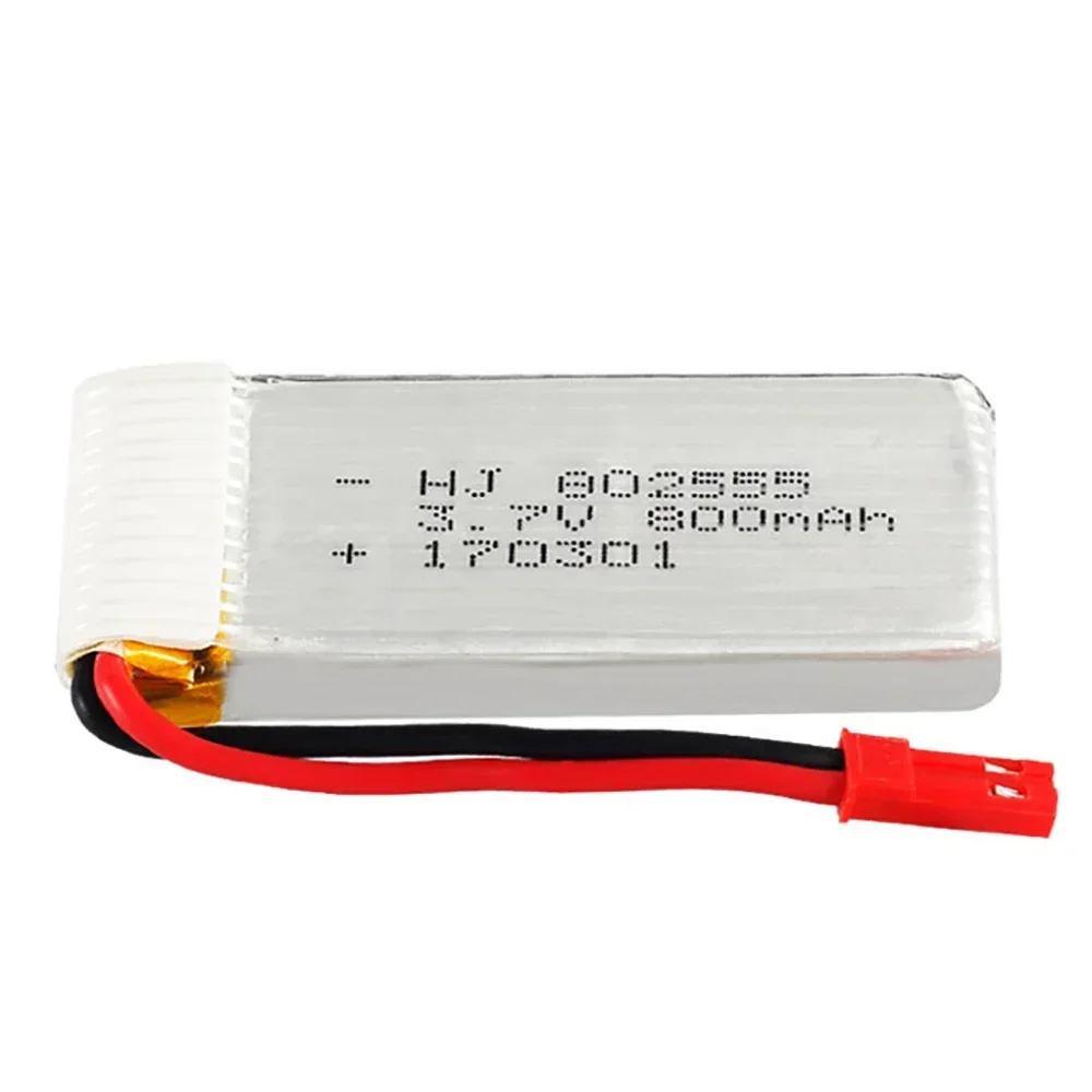 Batería Lipo de 3,7 V, 800mAh, 802555, 25C, enchufe JST para Syma X54HC, X54HW, X56W, TK110HW, JXD509, 509W, 509G, V686, H12C, piezas de repuesto para Dron teledirigido - imagen 4