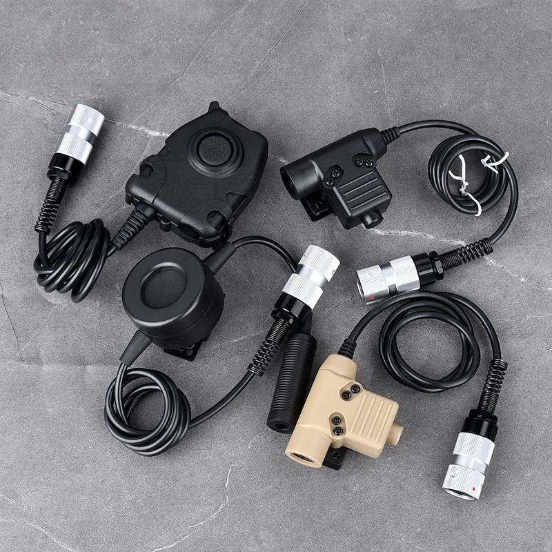 WADSN Aviation Enchufe Kenwood PTT, auricular de caza civil, 7,0 tapones para PRC-152/PRC-148 modelo falso U94, Baofeng walkie-talkie - imagen 2