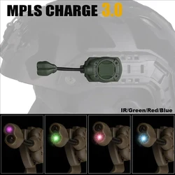 MPLS CHARGE 3,0 casco táctico luz 4 modos rojo/verde/azul/IR lámpara LED Airsoft caza ciclismo pesca linterna ahorro de energía