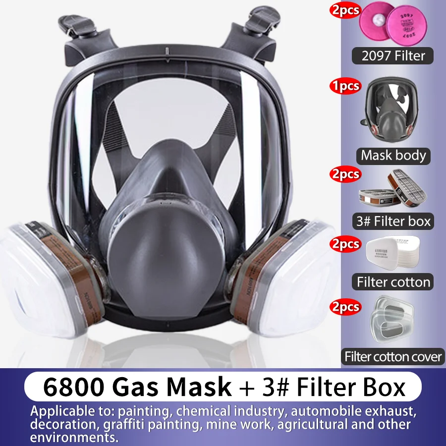 Volgelaatsmaskers/gasmaskers kunnen effectief beschermen tegen giftige gassen en stof; Geschikt voor chemische en verfindustrie