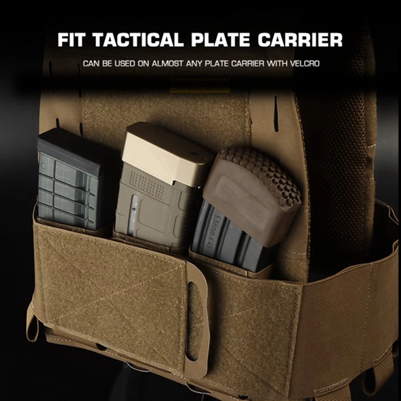 Bolsa Triple para revistas de caza 5,56 7,62, bolsa para revistas individual doble Triple para chaleco táctico AK47 AR15, funda para aparejo para disparar - imagen 4