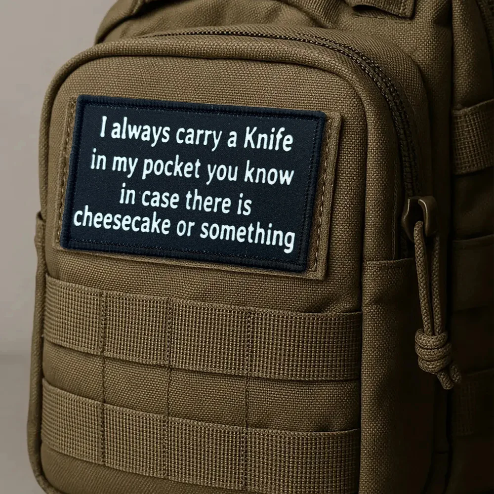 Parches de Meme "I Carry A Knife EDC", parche de gancho y bucle, brazalete moral, insignia de moral del ejército militar, pegatinas tácticas para mochila - imagen 3