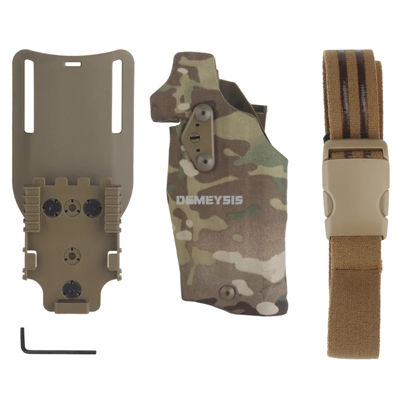 Fundas tácticas para pistola izquierda para G17 Gen4 G19, compatibles con luces X300, funda para pistolas de caza Airsoft de bloqueo rápido - imagen 2