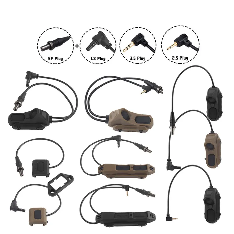 Caja táctica PEQ15 interruptor trasero de ratón AXON control dual con cable SF linterna control único cola de ratón luz de cuenta larga