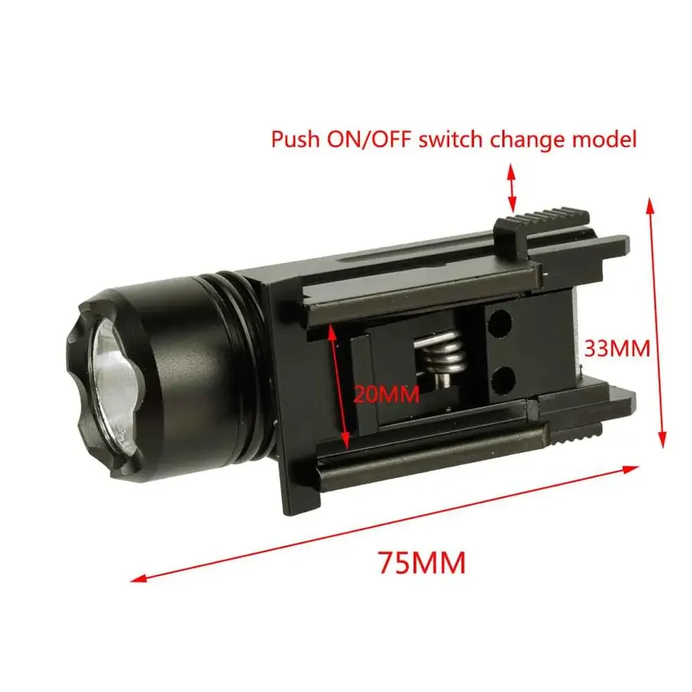 Linterna táctica para pistola Airsoft LED Glock 17 19, luz de Flash para pistola, linterna táctica con soporte de riel Pictinny de 20mm - imagen 2