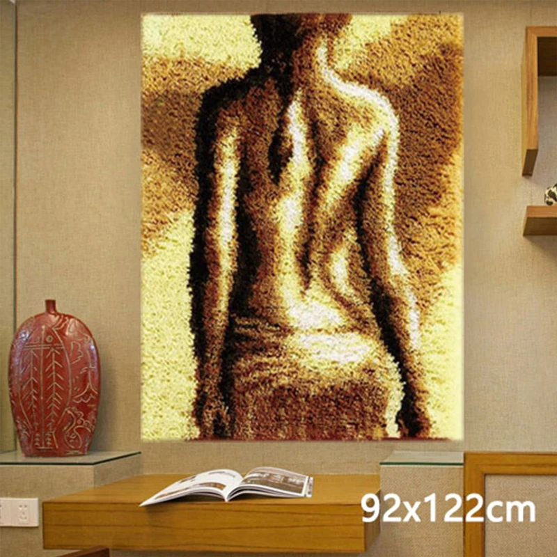 Kits de tapiz de gancho de pestillo de León y Tigre, paquete de bordado de segmento, gancho de pestillo para colgar en la pared, serie Animal, decoración de paquete de Smyrna - imagen 4