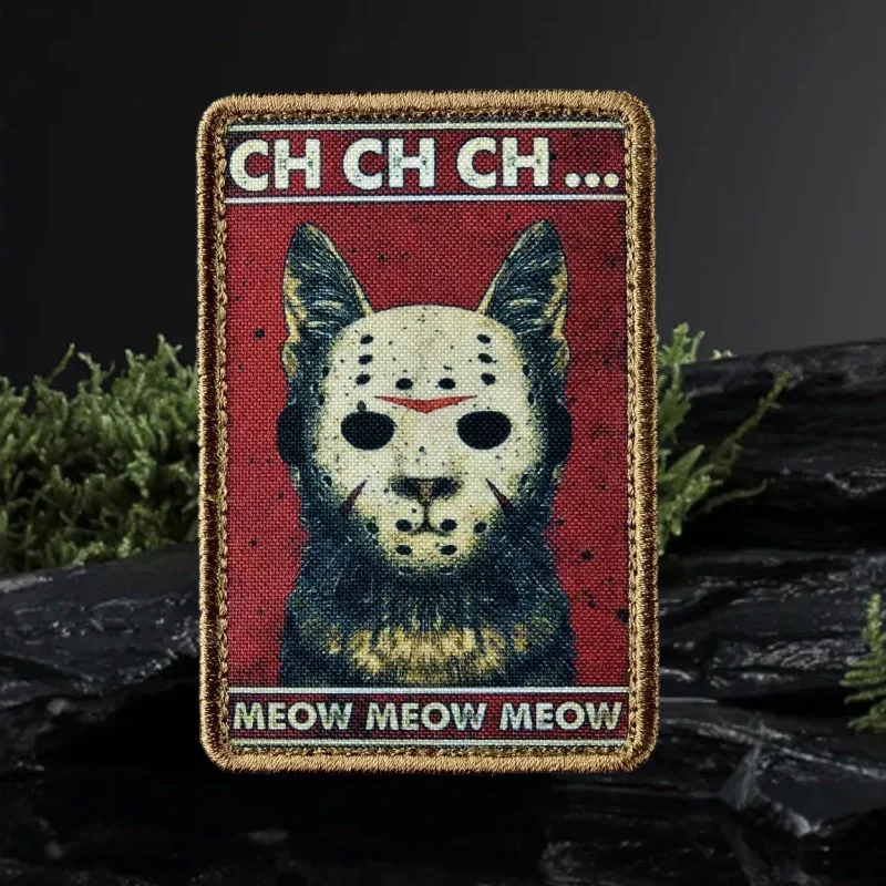 Parche táctico "MEOW", insignia militar con estampado de gato moral, gancho y bucle, mochila, ropa, chaqueta, pegatina decorativa, brazalete - imagen 5