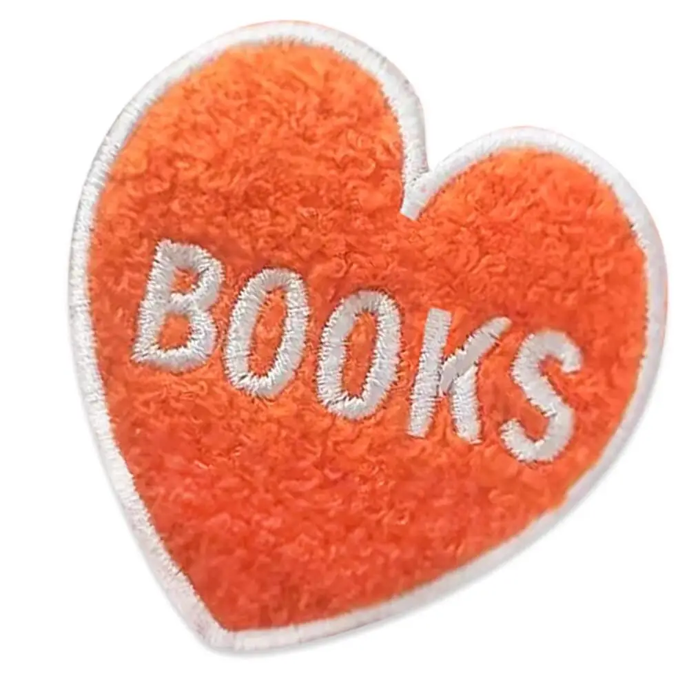 Libros Parches bordados de chenilla amarilla, insignias para planchar, decoración bordada para prendas, camisetas, chaquetas, parches de texto - imagen 4