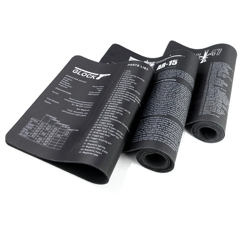 Alfombrilla de limpieza de pistola con diagrama de piezas e instrucciones, Banco de armaduras, alfombrilla de ratón, herramienta de construcción de reparación para Glock M9 1911 AR15 AK47 - imagen 5
