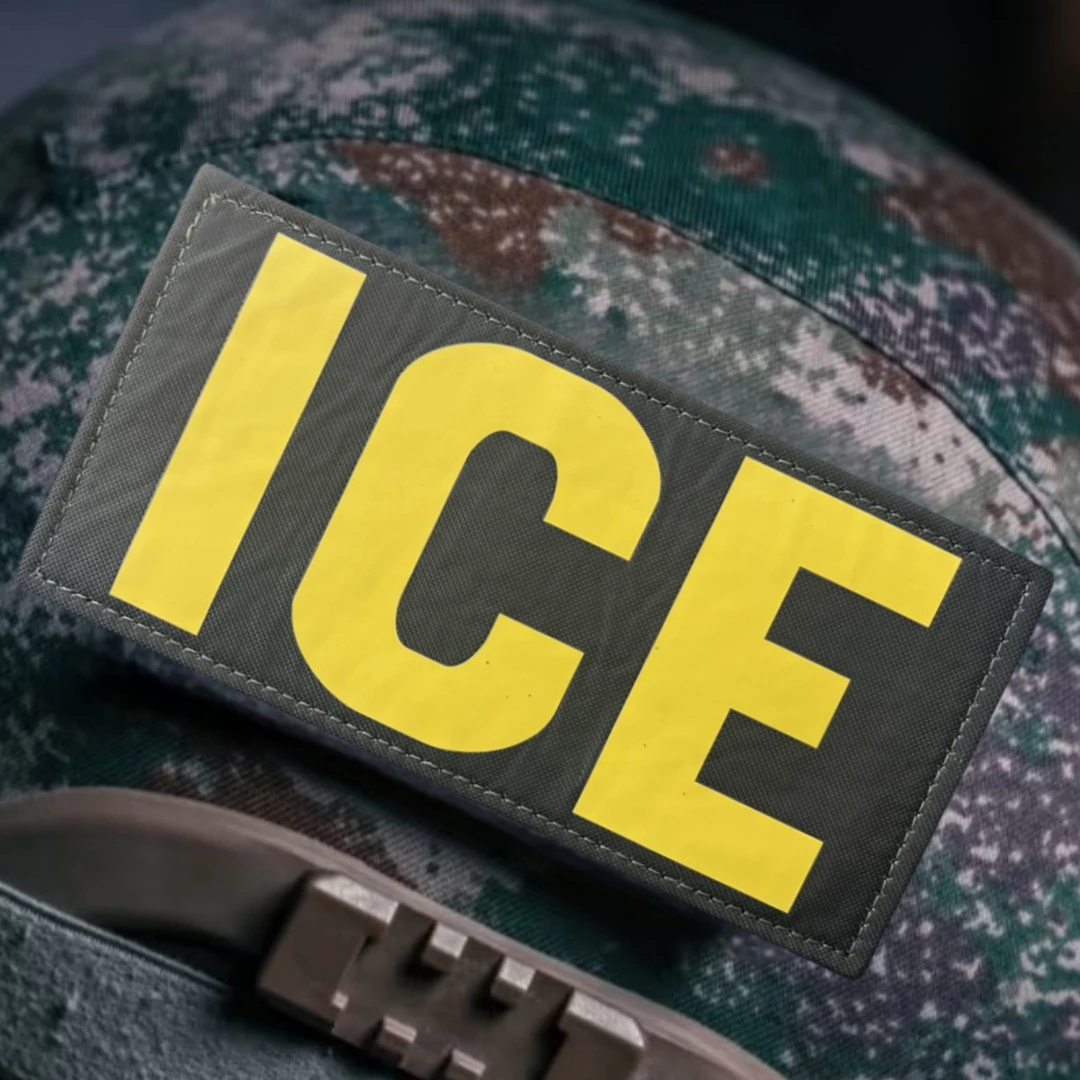 Parche de insignia de moral táctica de hielo, brazalete militar, gancho y bucle impresos para ropa, pegatina para mochila - imagen 3