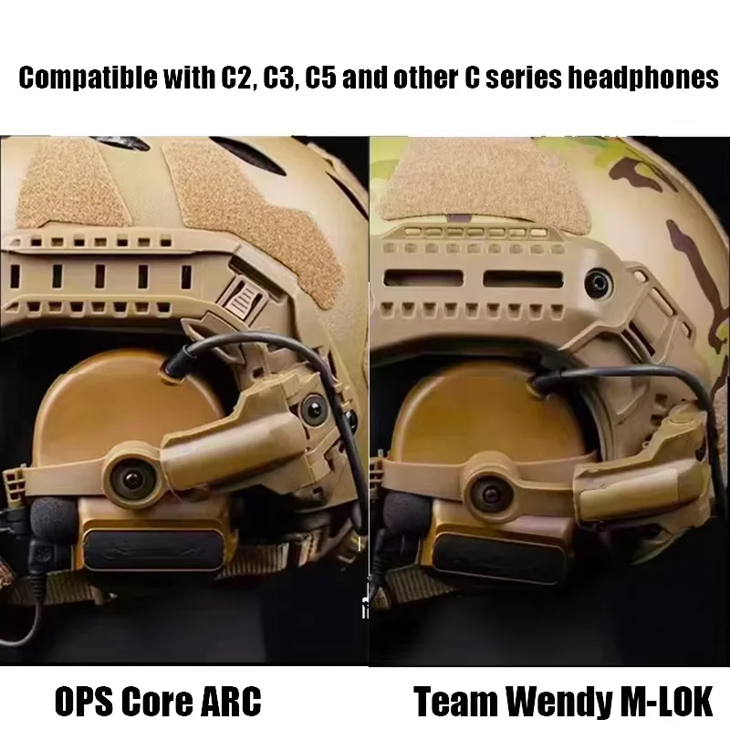 Soporte táctico para auriculares, adaptador para casco, soporte de montaje en riel para auriculares, adaptador de riel curvo, accesorios para auriculares - imagen 5