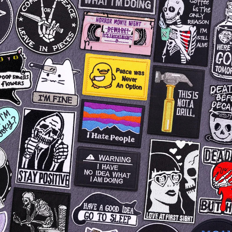 Parche bordado con frases divertidas, parches termoadhesivos para planchar para ropa, insignias de costura DIY, pegatinas Fusibles