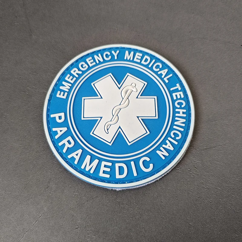 Parches de gancho y bucle para ropa, insignia de moral de rescate paramédico EMT en mochila, brazalete 3D de PVC, estrella de la vida - imagen 4