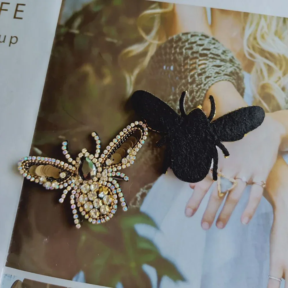 Parches coloridos AB con cuentas de abeja y diamantes, parche para coser para ropa, apliques de cuentas, parche bonito, ropa decorativa con diamantes de imitación - imagen 4