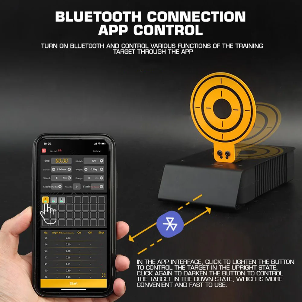 Objetivo de entrenamiento táctico, Control por aplicación Bluetooth, tableros de entrenamiento de tiro, Conexión multipunto, accesorios de Paintball Airsoft - imagen 3
