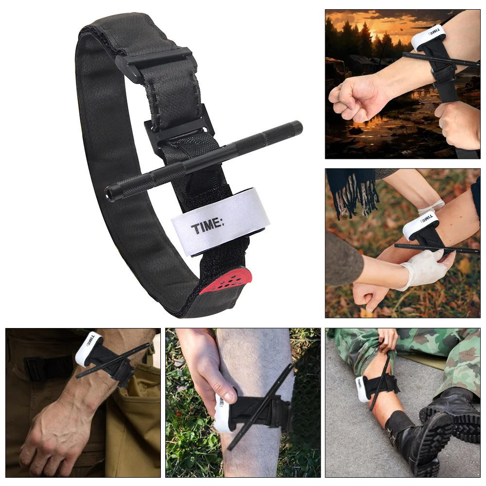 Torniquete táctico de emergencia, varilla de aluminio, operación con una sola mano, suministros de primeros auxilios giratorios, vida de rescate, herramienta de supervivencia al aire libre - imagen 5