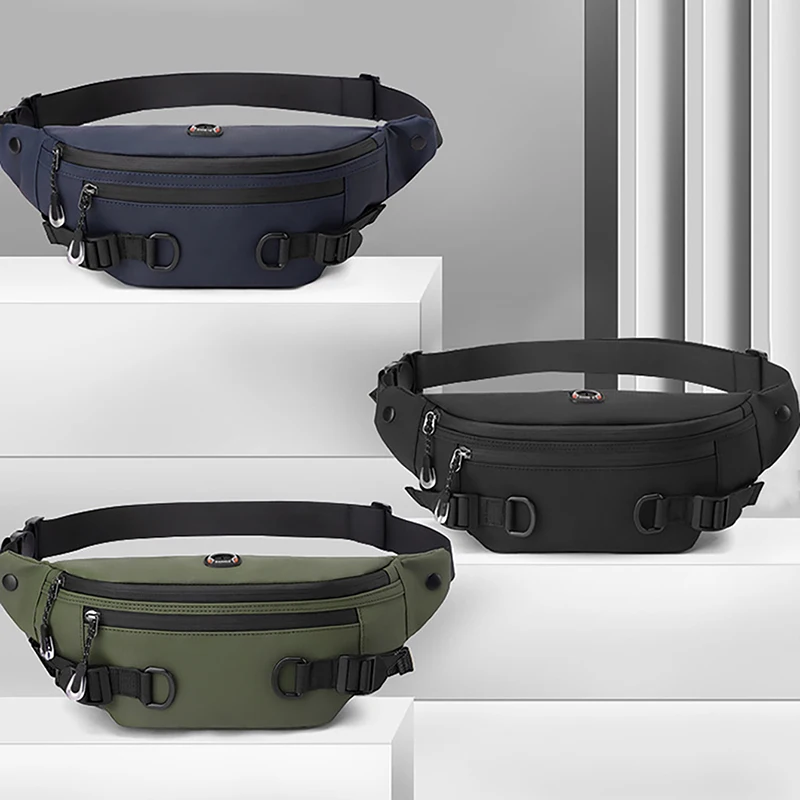 Bolsa de pecho deportiva para acampar para hombre, bolso de hombro tipo bandolera portátil para ciclismo, correr, aparejos de pesca al aire libre, riñonera para senderismo y caza - imagen 2