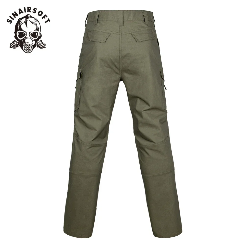 Pantalones de trabajo tácticos para hombre, corte 3D, impermeable, hebilla en D, cintura ajustable, elástico oculto, 8 bolsillos, puño reforzado, Camping y pesca - imagen 4