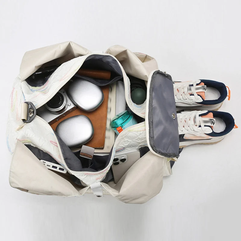 Bolso de hombro tipo bandolera para gimnasio y Yoga, bolsa de entrenamiento para viajes al aire libre con separación en seco y húmedo con compartimento para zapatos, bolso deportivo para Fitness - imagen 4