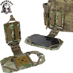 Chaleco táctico Molle, accesorios, correa para el pecho, tablero de navegación plegable, soporte giratorio para teléfono, estilo S & s, ligero, multifuncional