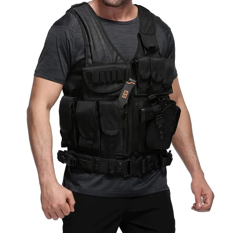 Chaleco táctico con múltiples bolsillos para caza, uniforme táctico del ejército Swat, chalecos de armadura corporal, chaqueta de entrenamiento CS Game Airsoft - imagen 3