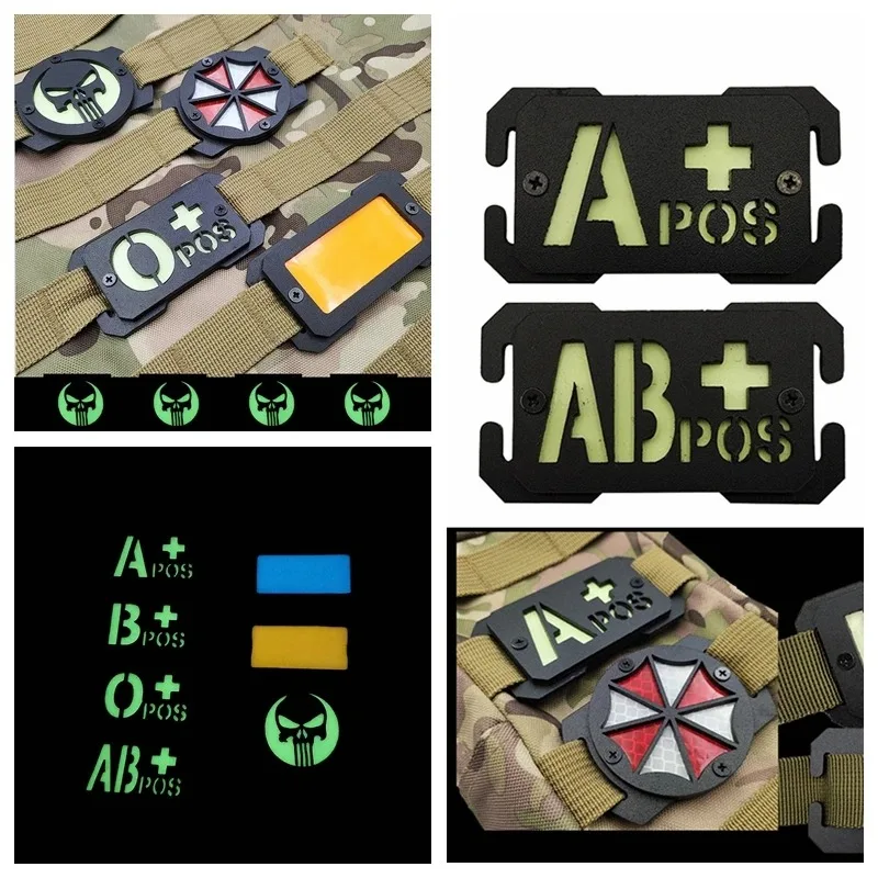 Tira de reconocimiento luminoso tipo sangre, insignia reflectante de paraguas, mochila al aire libre, hebilla, Parche de expansión de personalidad, DIY