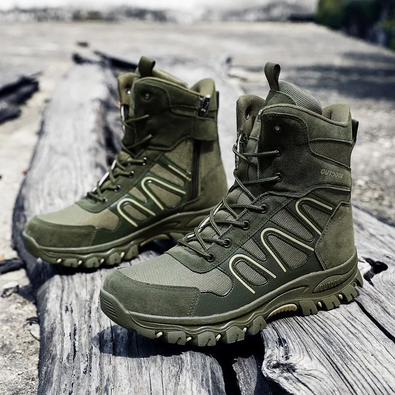 HIKEUP-Botas de senderismo de alta calidad para hombre, zapatos militares tácticos especiales, a la moda, impermeables, talla 39-47, Invierno - imagen 5