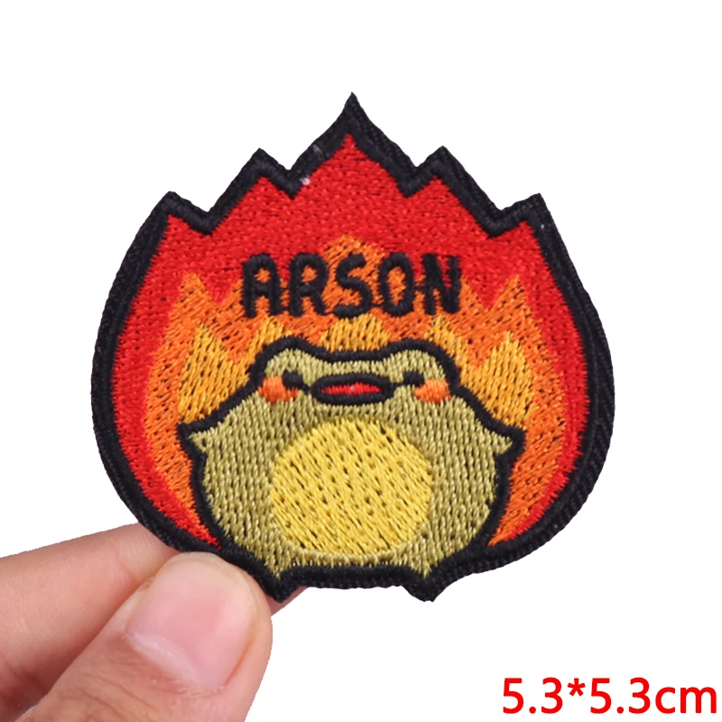 Parches divertidos de pato, sombreros, bolsos, parche bordado para coser, parches DIY de animales de dibujos animados para planchar para ropa, pegatinas bordadas de rana y gato - imagen 5