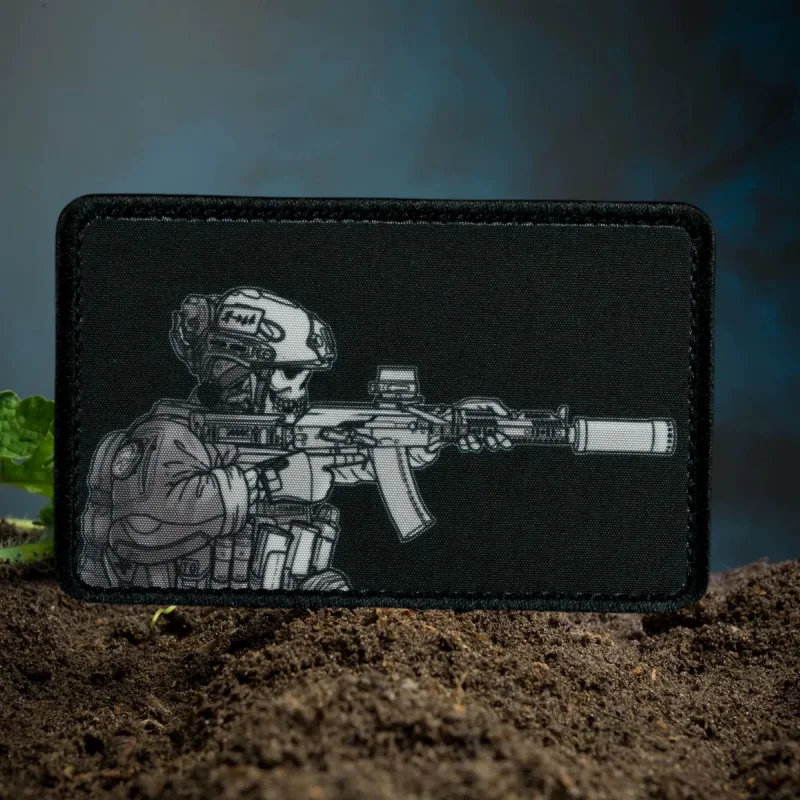 Emblema de línea de visión, diseño de soldado, insignia de moral, parches militares tácticos para ropa, mochila militar, pegatina de gancho y bucle impresa - imagen 5