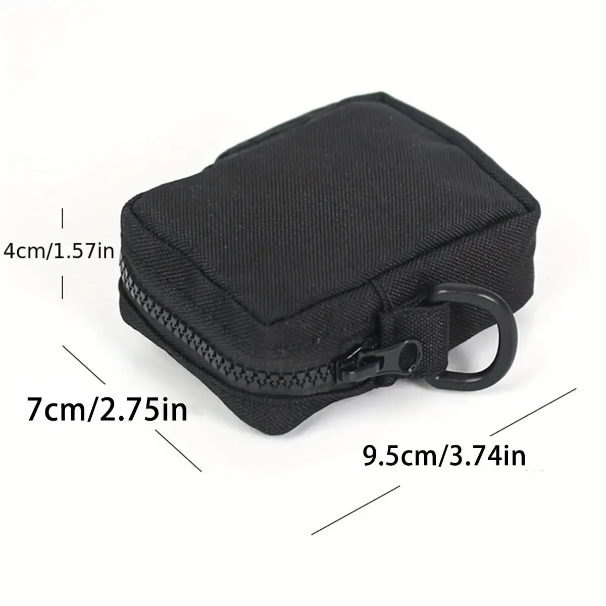 Bolsa táctica MOLLE de cintura negra, bolsillo frontal con cremallera - imagen 5