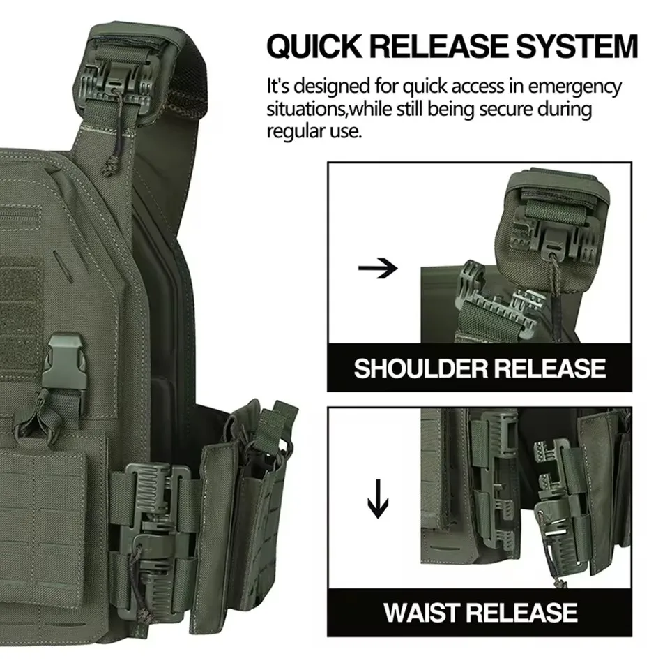 Chaleco Portaplacas Táctico Ajustable para Airsoft y Caza - imagen 4