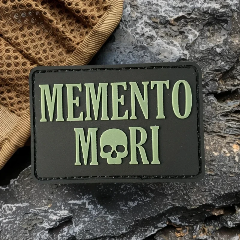 Parche táctico de PVC Memento Mori, insignia de moral con gancho y bucle, brazalete de goma militar, accesorio Punk, pegatina para ropa - imagen 5