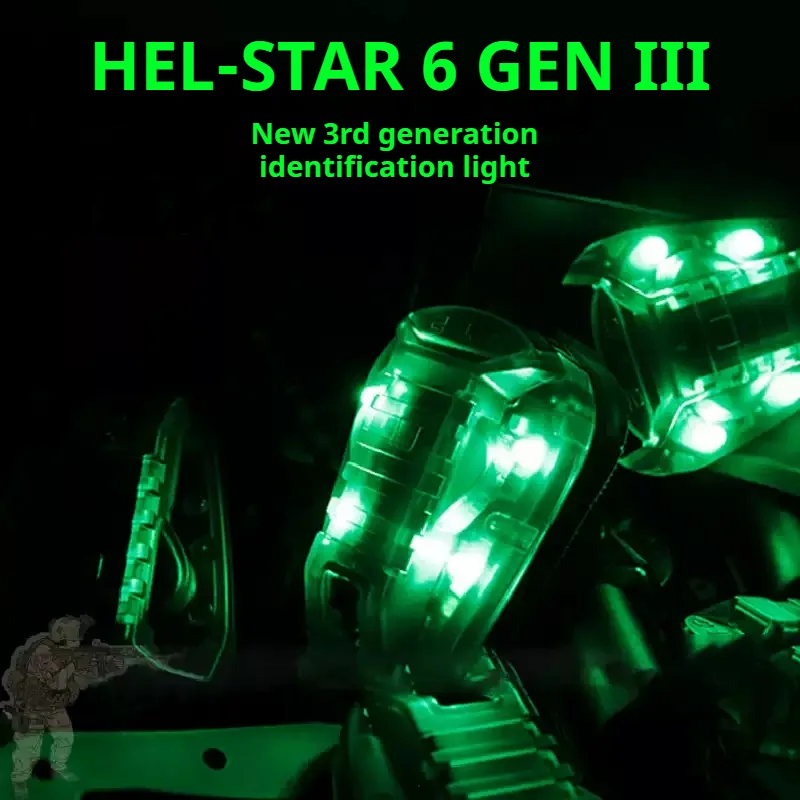 HEL-STAR 6 Luz de mariquita de tercera generación, señal de luz de identificación de supervivencia para enseñar, luz impermeable para casco IP67 resistente al agua - imagen 2