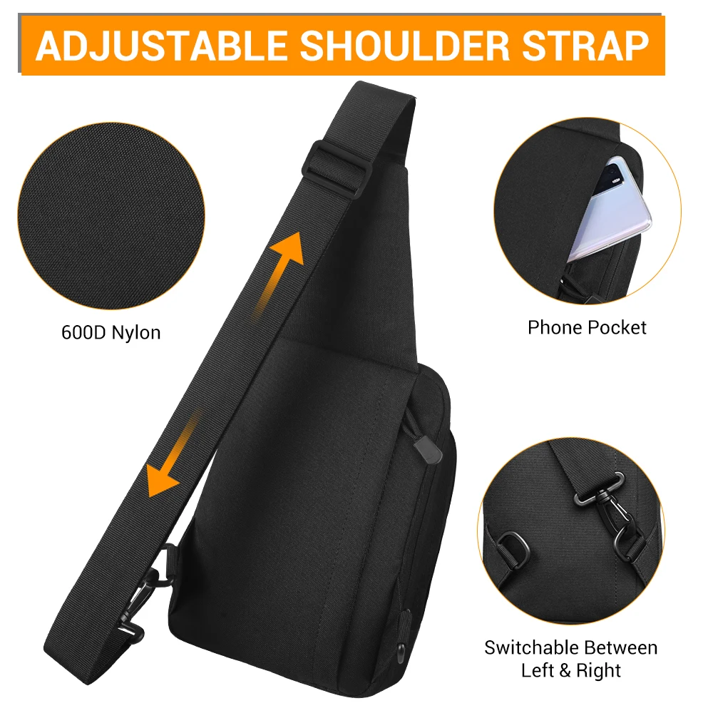 Bolsa de hombro para pistola al aire libre, funda de pistola de transporte oculta, bolso cruzado de pecho para hombre con soporte para pistola, bolsa EDC para caza y senderismo - imagen 3