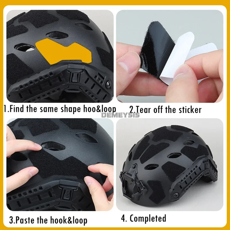 Pegatina mágica para casco rápido, parches para casco CS de caza, gancho adhesivo y bucle para casco rápido, juego de 11 Uds., accesorios para cascos - imagen 5